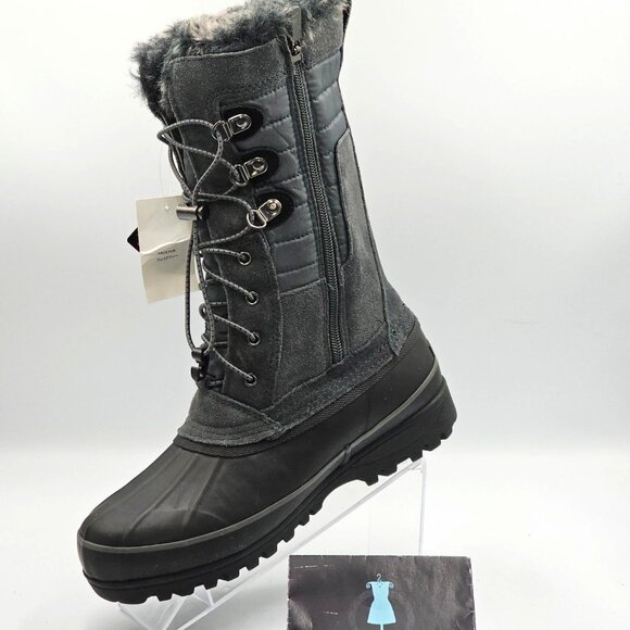 NWT Lands' End Women's Gray Squall Insulated Waterproof Snow Boots Sz 9B 2914 - Picture 14 of 15